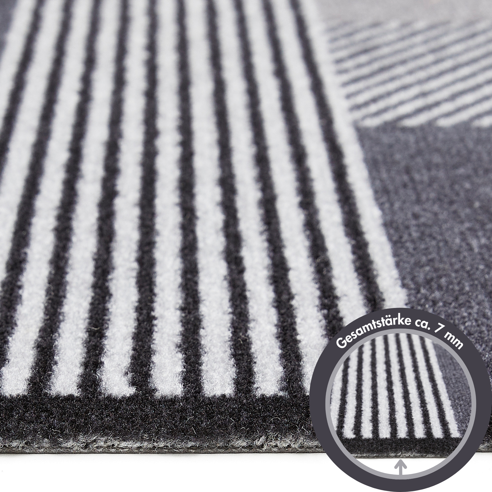 Barbara Becker Fussmatte »Sense, Made in Belgium« rechteckig 7 mm Höhe Schmutzfangmatte, modernes Design, waschbar, auch als Läufer