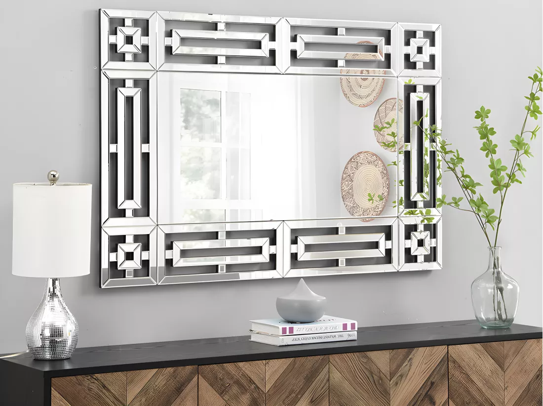 Miroir mural en inox - L. 120 x H. 80 cm- LOAYE