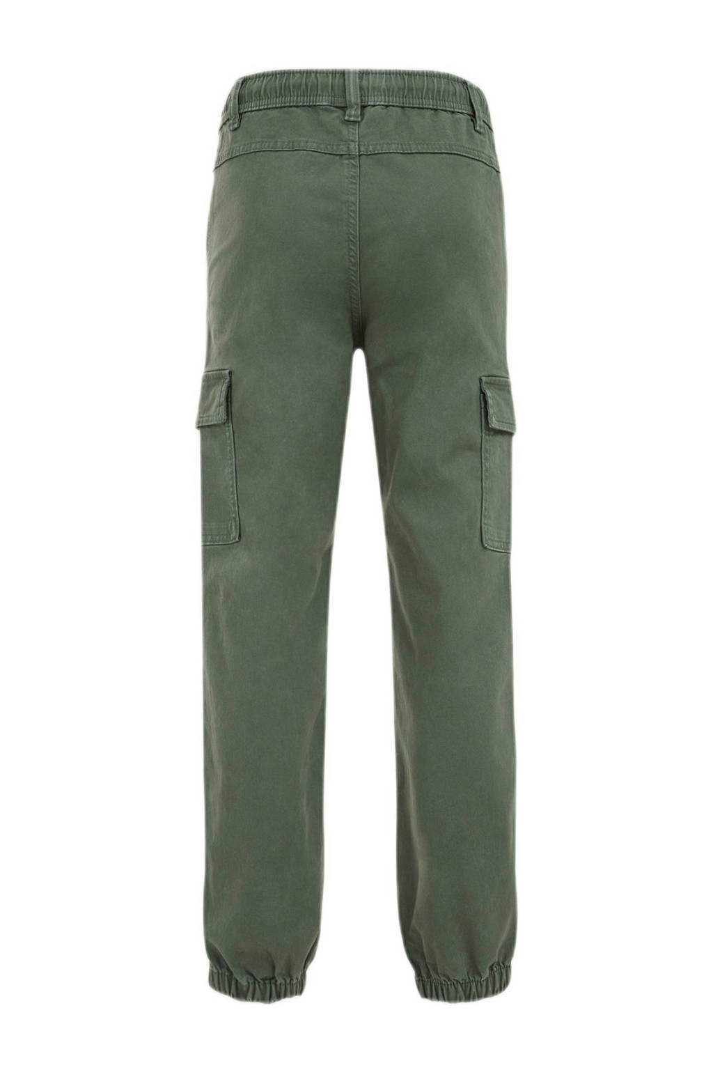 WE Fashion slim fit cargobroek olijfgroen