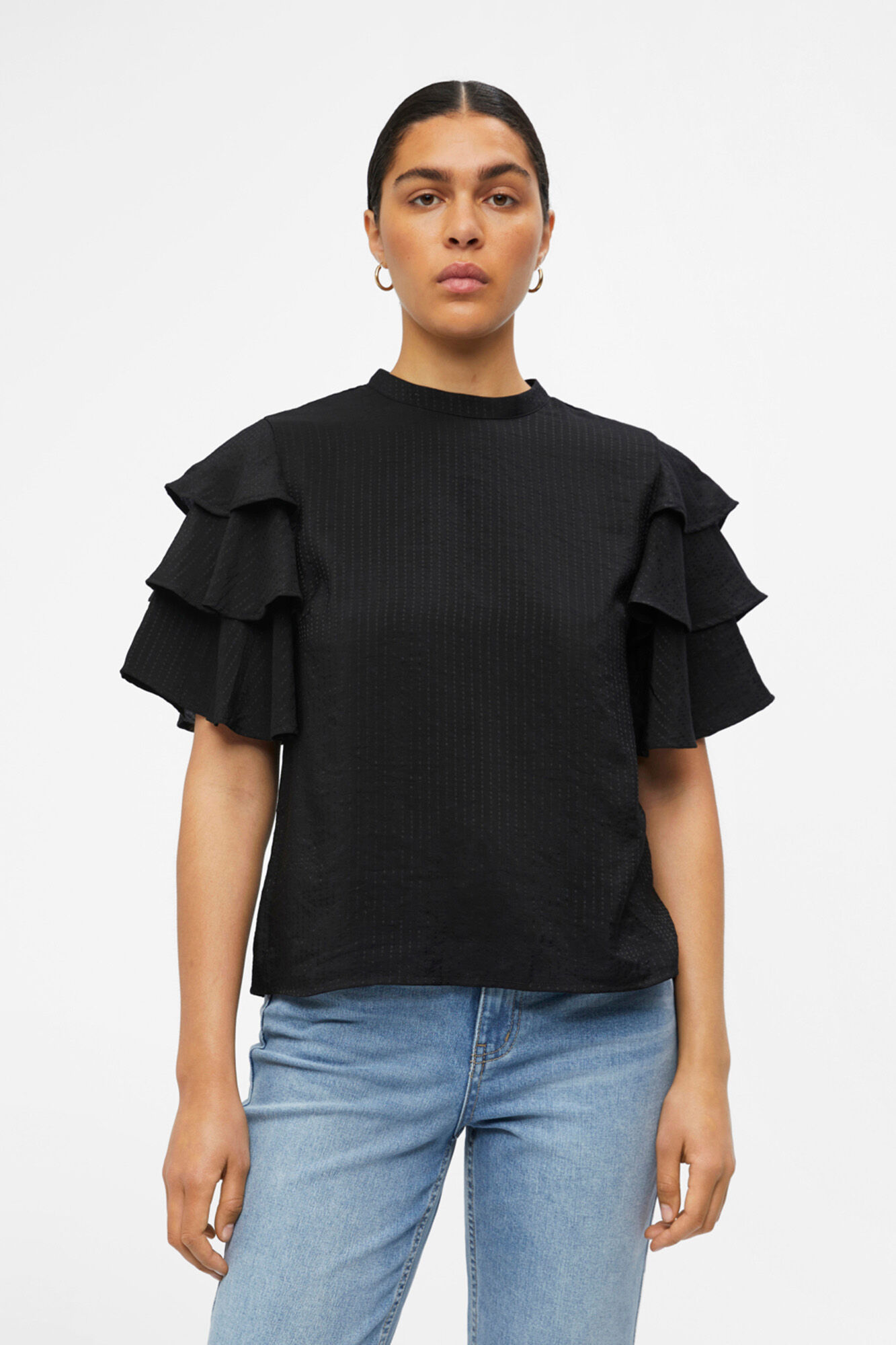 Blusa com babados - Preta
