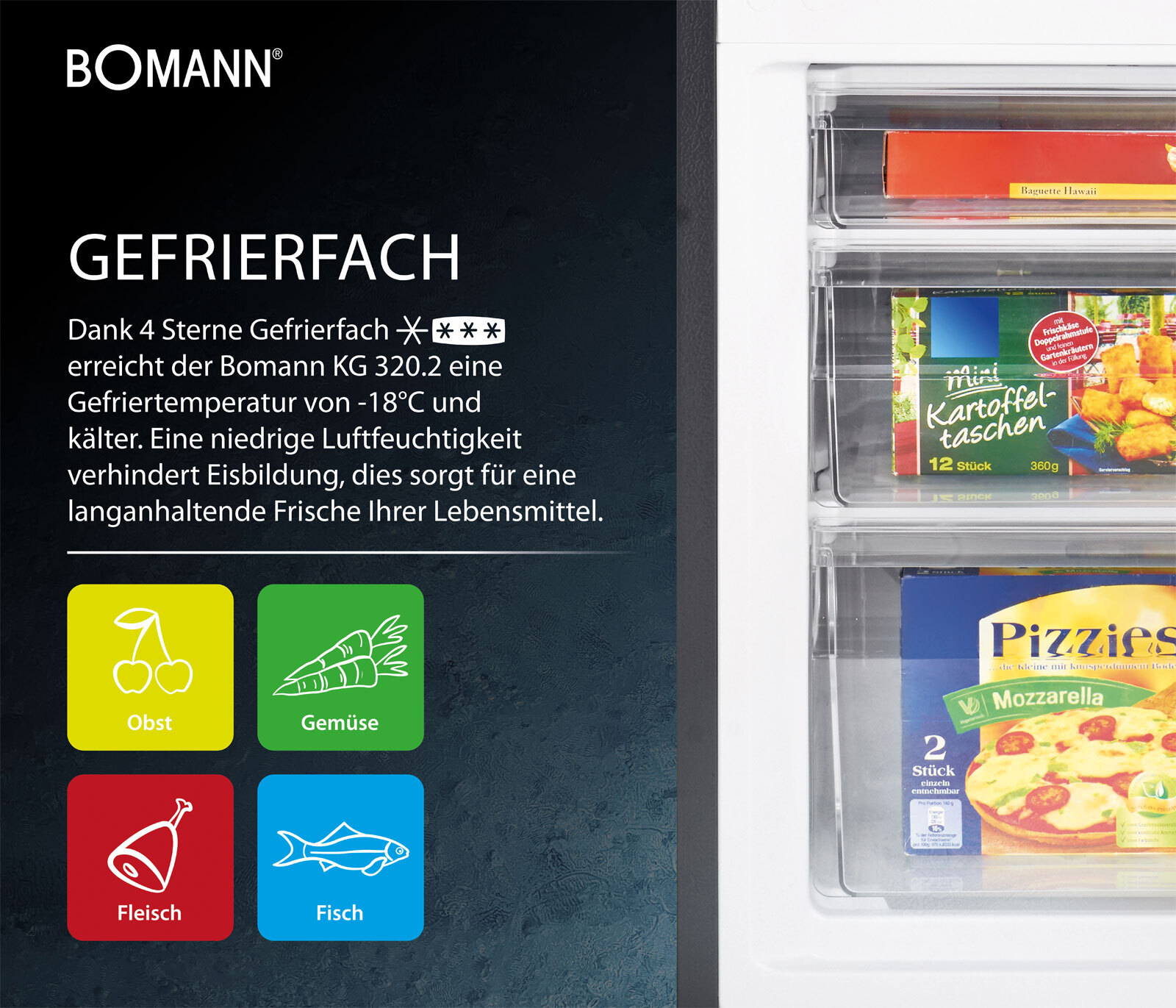 Kühl-Gefrierkombination Bomann KG 320.2