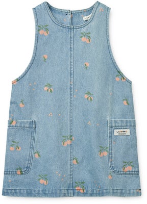 LIEWOOD Angelica Denim Kjole, Peach/Light Blue Denim