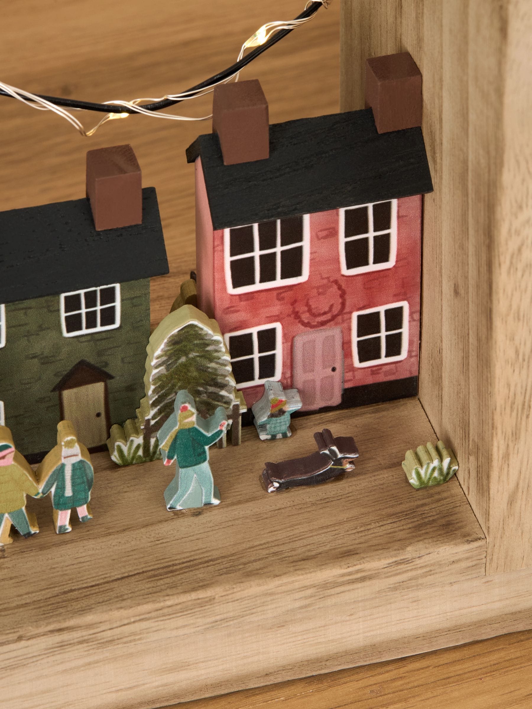 Wooden House Scene Bookend
