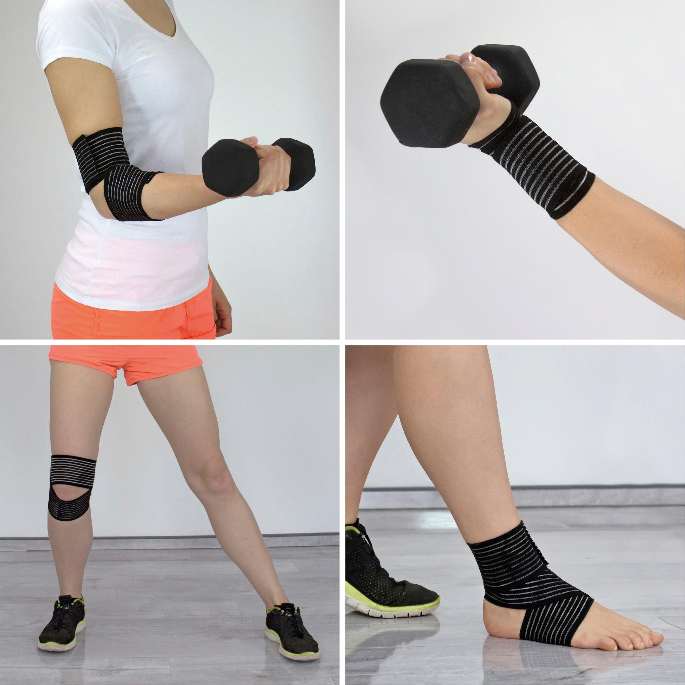 Hydas Stützbandage »Universal-Gelenkbandage, Doppelpack - Stützt die Gelenke und Bänder« Ideal für Knie, Knöchel, Ellenbogen oder Handgelenk