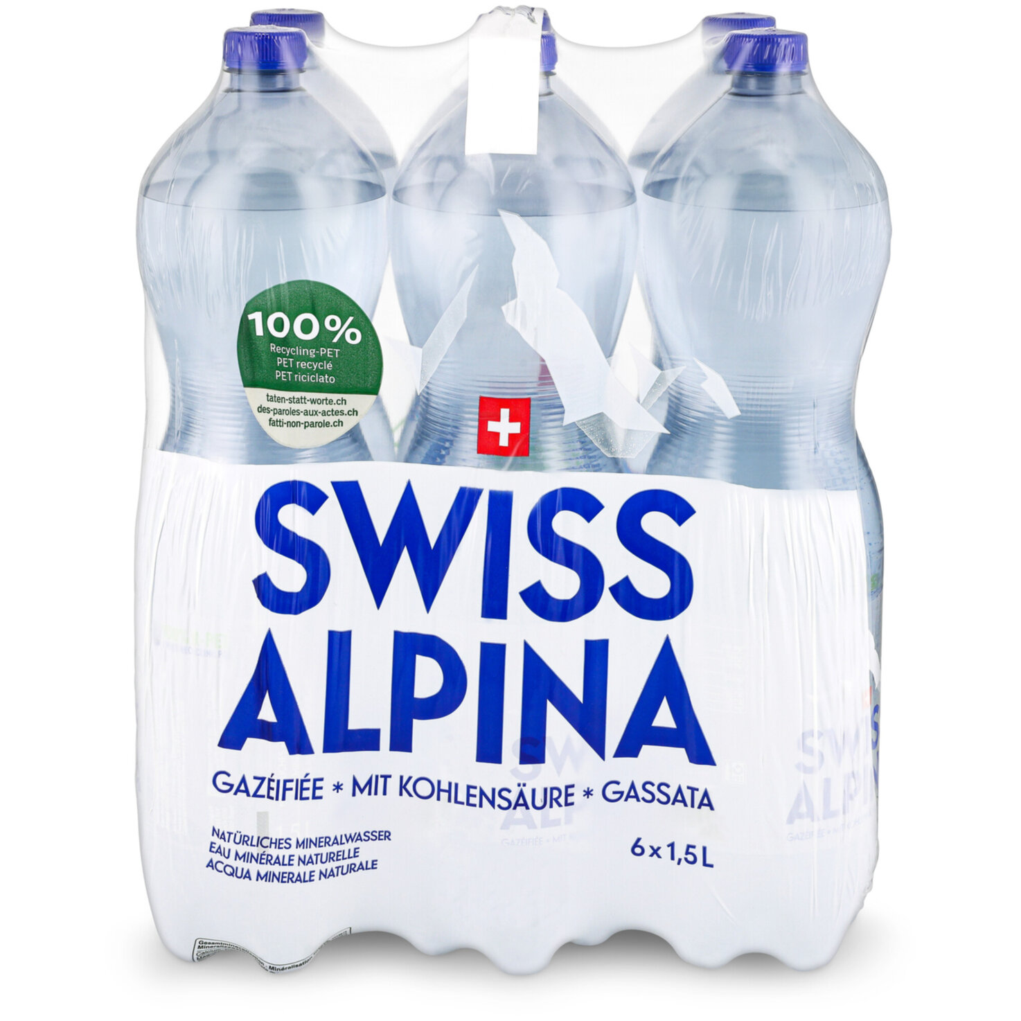 Swiss Alpina Blau Mineralwasser mit Kohlensäure 6x1,5l