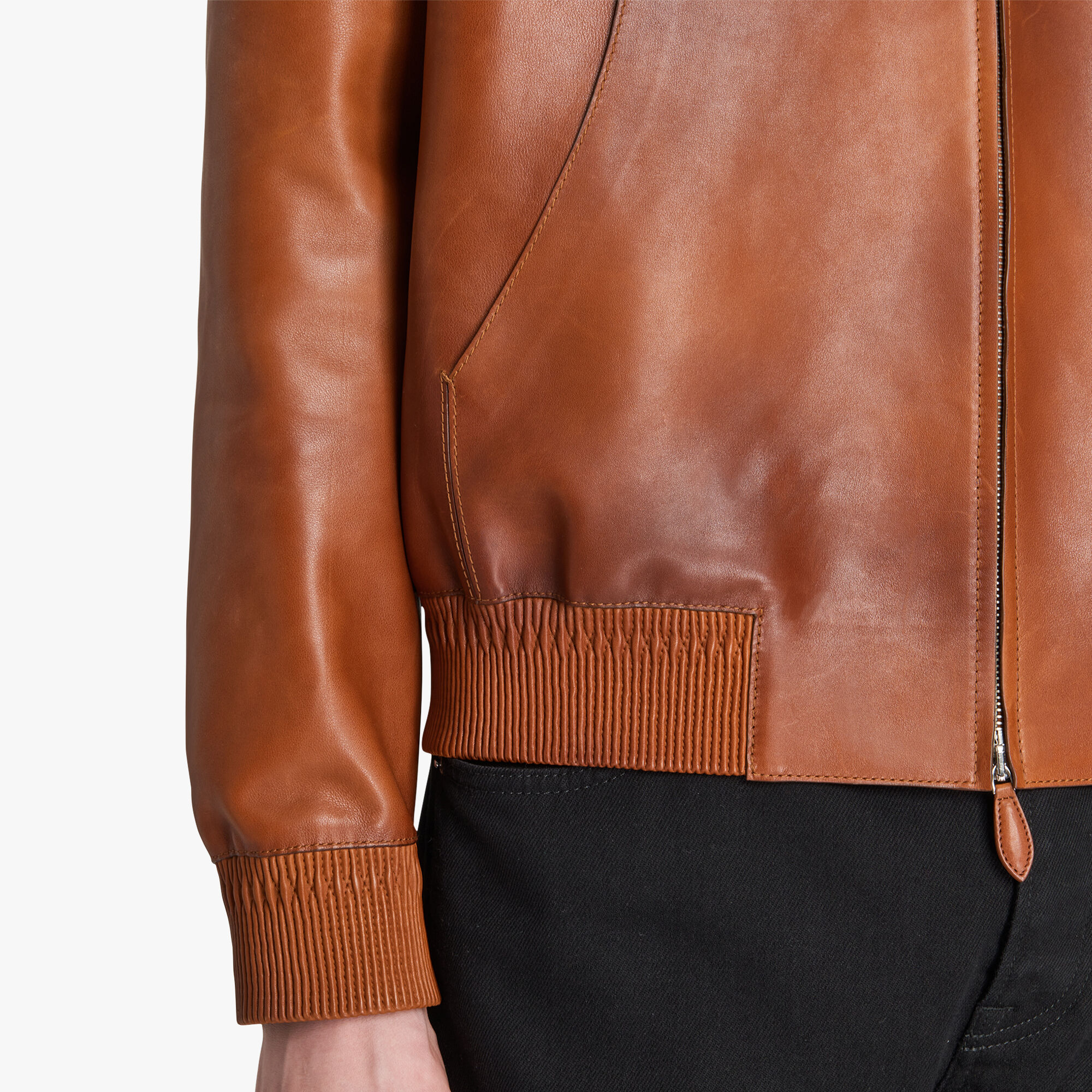 B-Way En Cuir Patine
