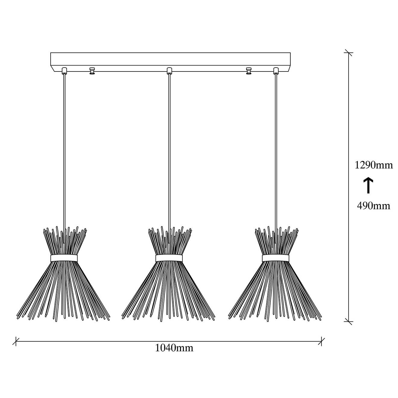 Sheen Suspension Kirpi noire - 104x34x129 cm