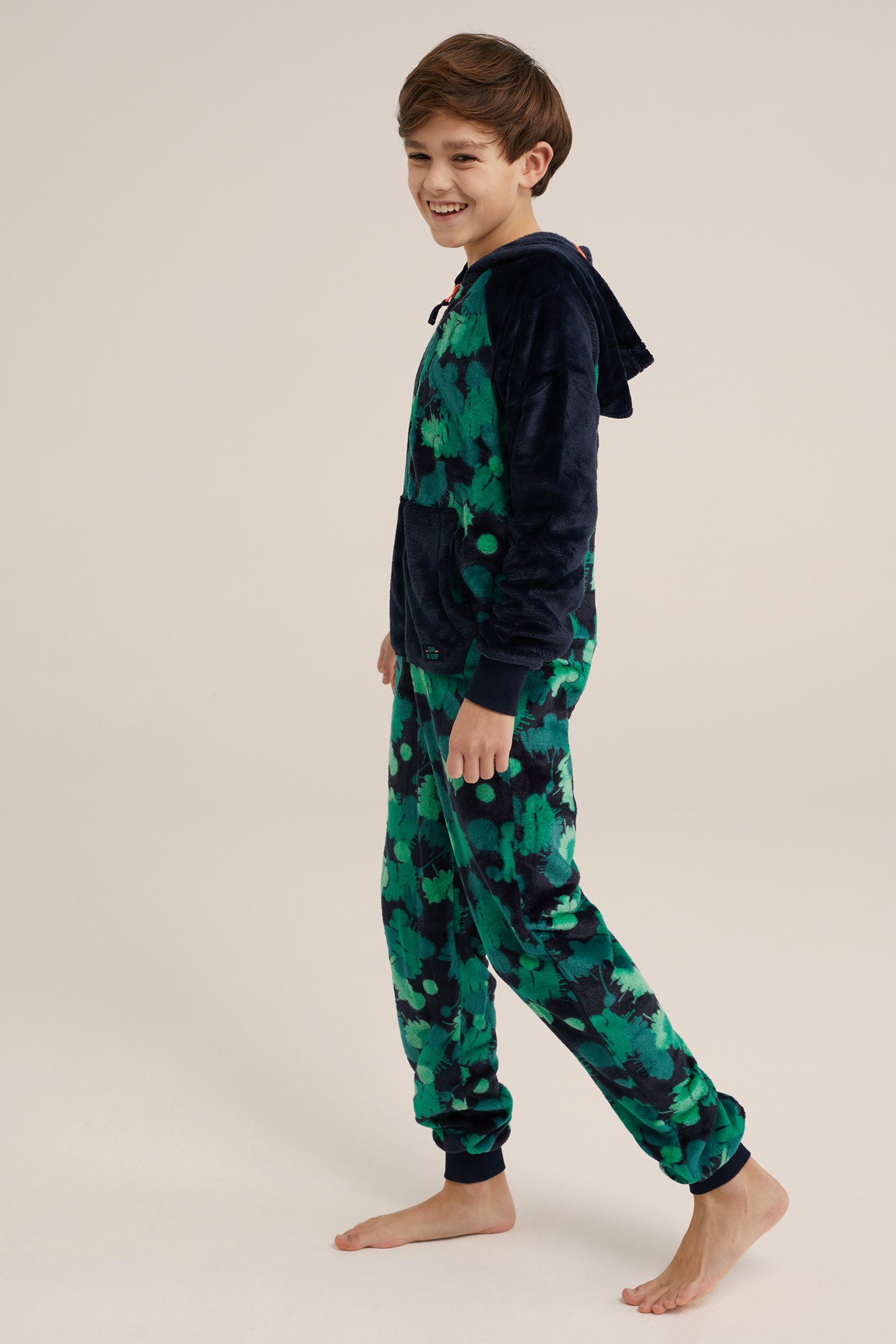 Jongens onesie met dessin WE Fashion Donkerblauw