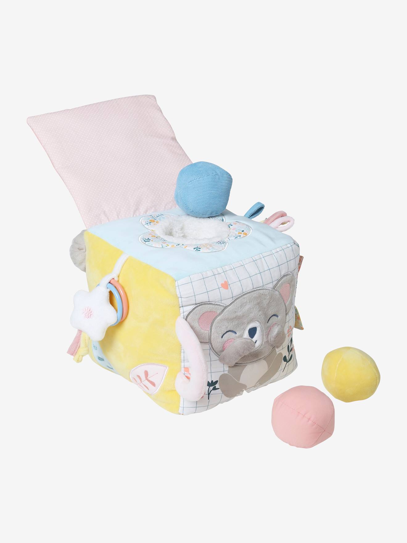 Cubo grande rosa estilo koala, liso e com estampas.