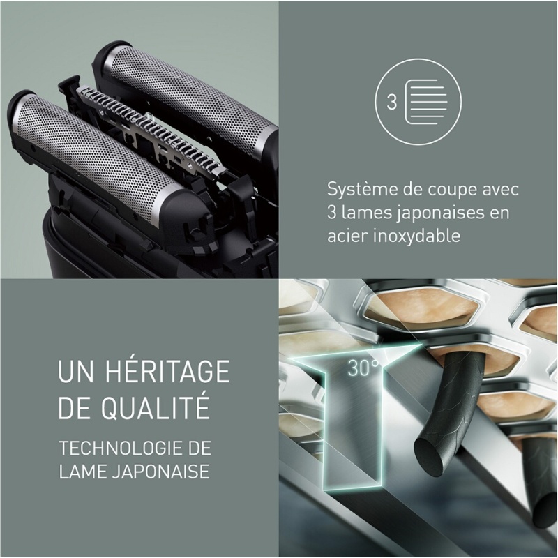 Rasoir électrique Panasonic ES-CM3BKS503 Rasoir hommes 3 lames ultra compact