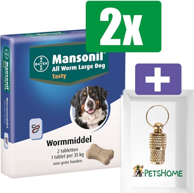 Mansonil - All Worm - Ontworming Tabletten - Hond - Tasty - 1 Tablet per 35 kg