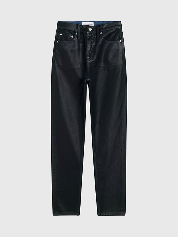 Calça jeans slim reta revestida