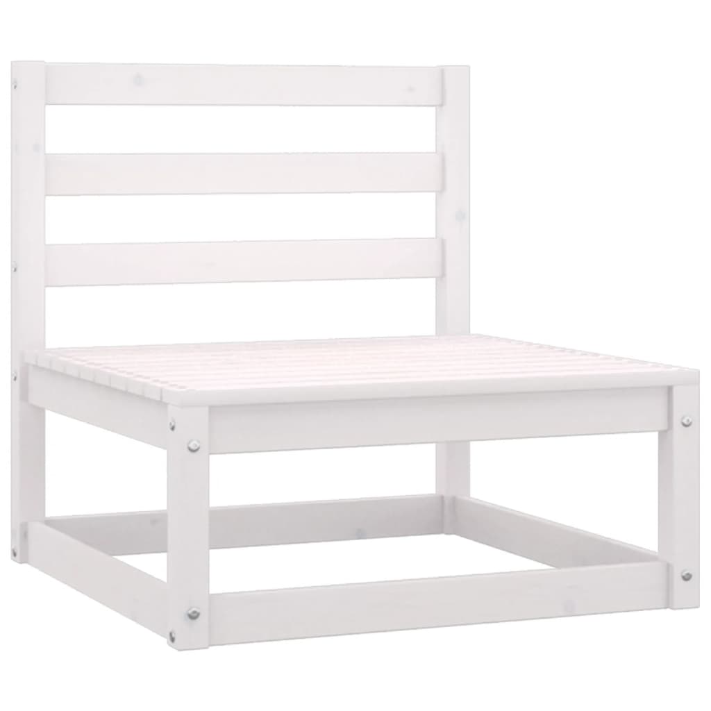 Salon de jardin meuble d'extérieur ensemble de mobilier 3 pièces blanc bois de pin massif