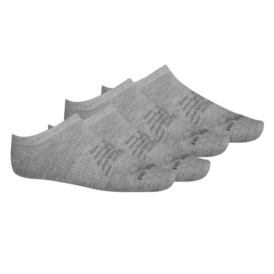 New Balance Chaussettes Flat Knit No-Show Pack de 3 - Gris
