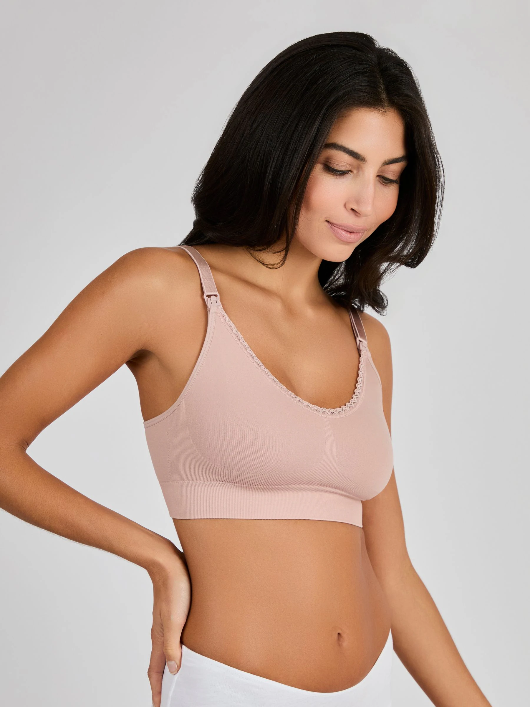 Roze - Emma-Jane Lace Trim Seamless Maternity & Nursing Bra