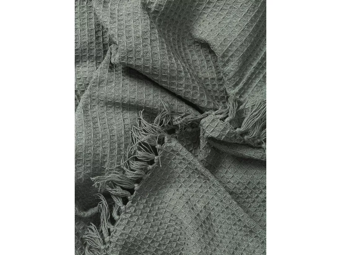 Plaid en coton Amalia Vert clair 125x150 cm