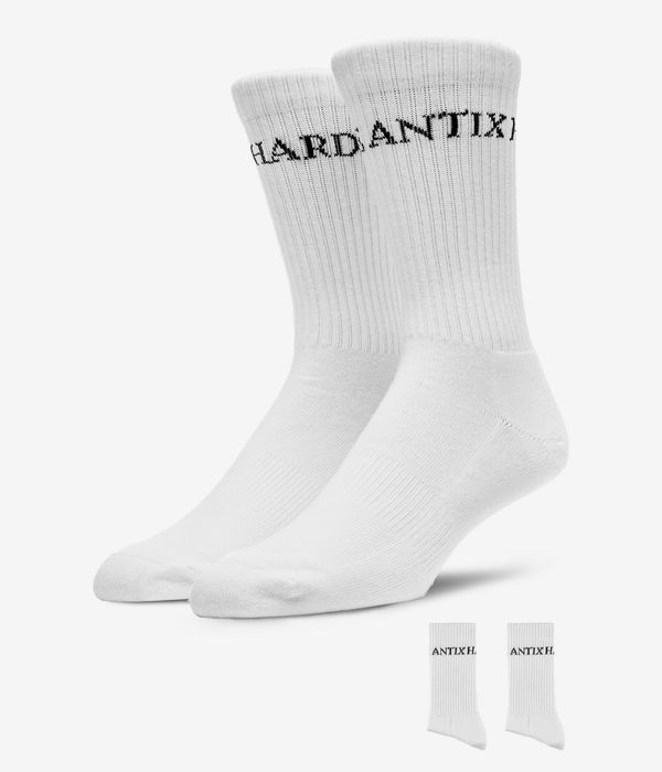 Antix Scriptum Socken US 6-13 (white) 3er Pack
