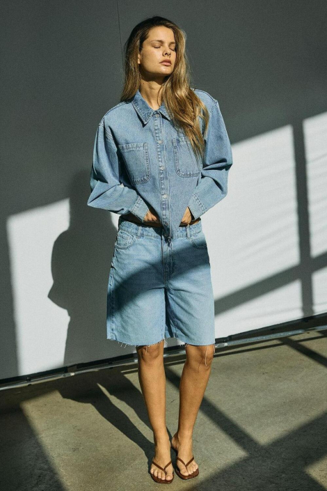 Noisy may blauwe dames korte broek