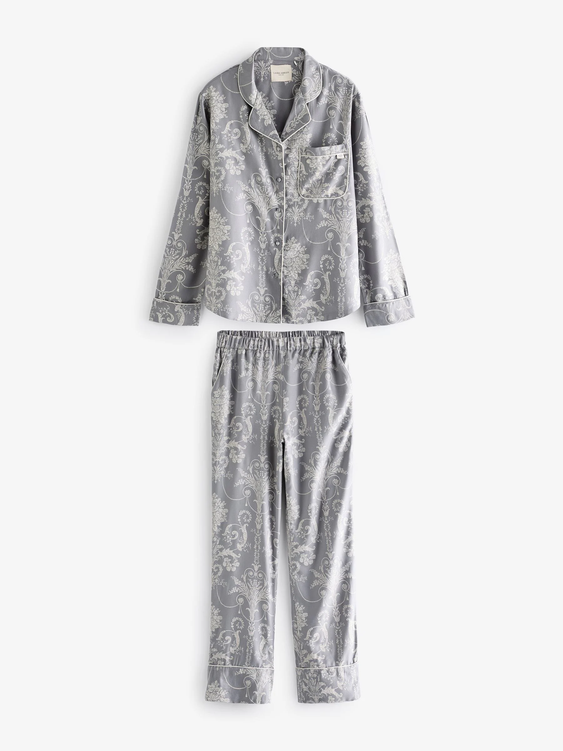 Grijs - Laura Ashley Josette pyjama met knopen