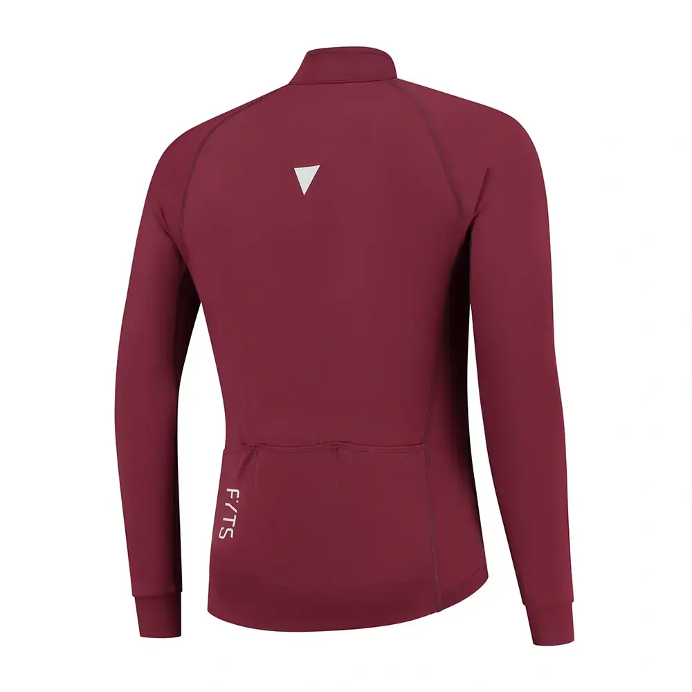 FYTS SNLST Thermo Fietsshirt Lange Mouwen Donkerrood/Wit Heren