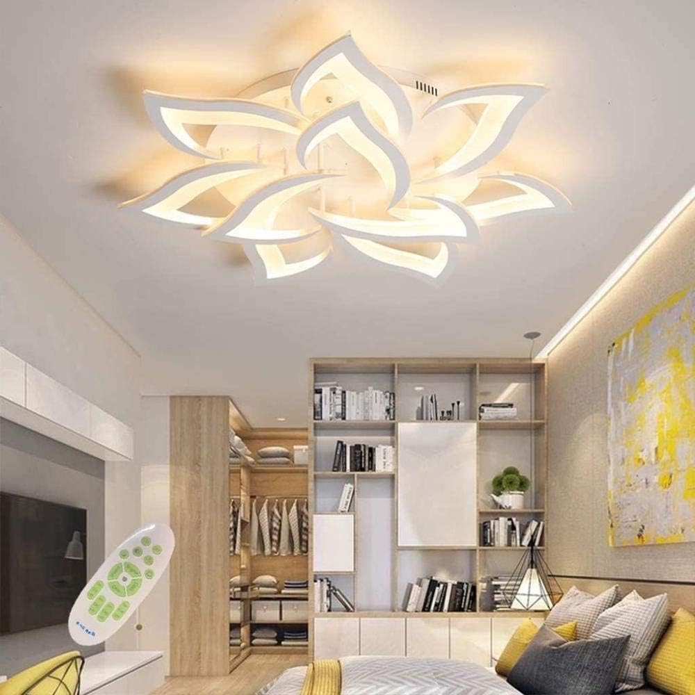 LED Deckenleuchte Dimmbar ,Wohnzimmerlampe mit Fernbedienung Farbwechsel ,Schlafzimmer Deckenlampe moderne Deckenbeleuchtung Deckenbeleuchtung Kronleuchter Lampe,Dimming 10 heads/Ø85cm/33.4in