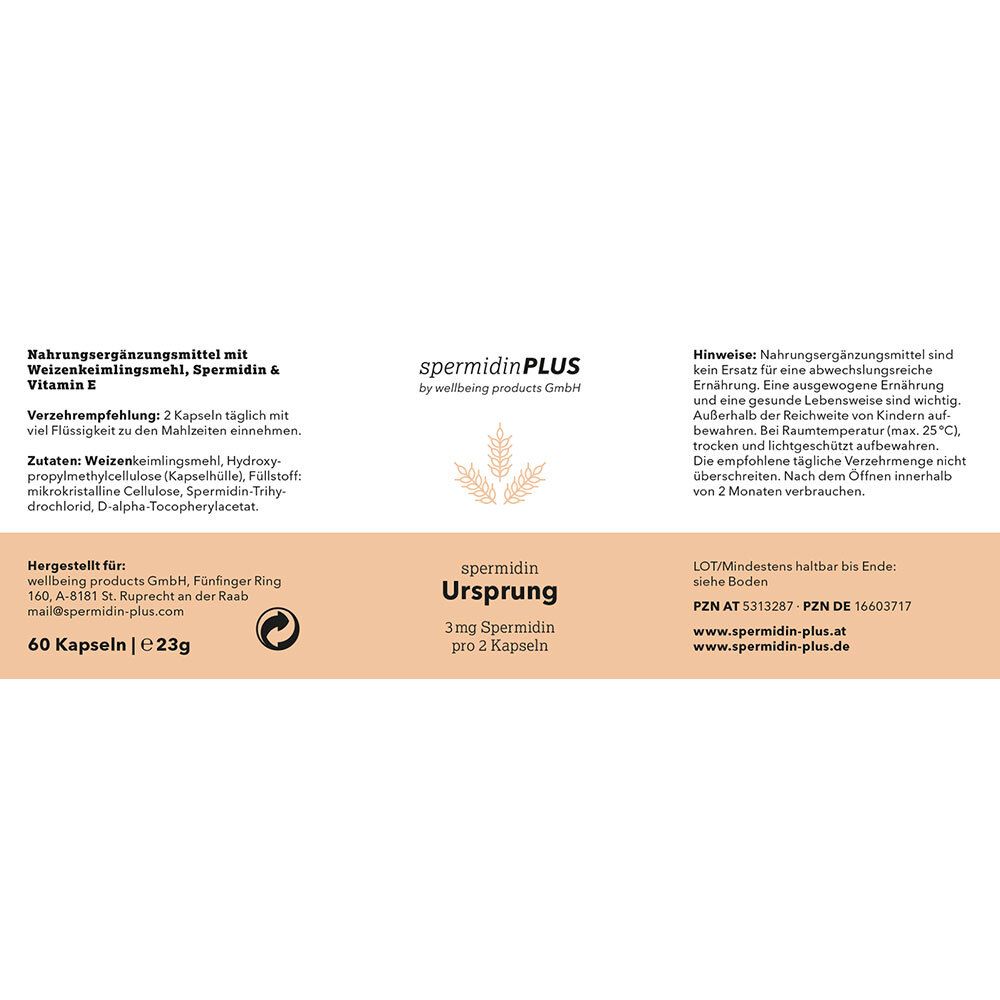 spermidinPLUS Ursprung 3mg Spermidin