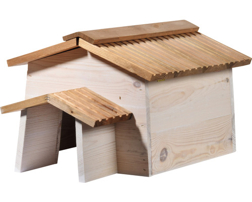 Voederstation voor egels, dobarhout, 55 x 38 x 28 cm, bruin en wit