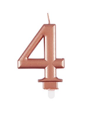 4 Jaar Kaars Rose Goud 10cm