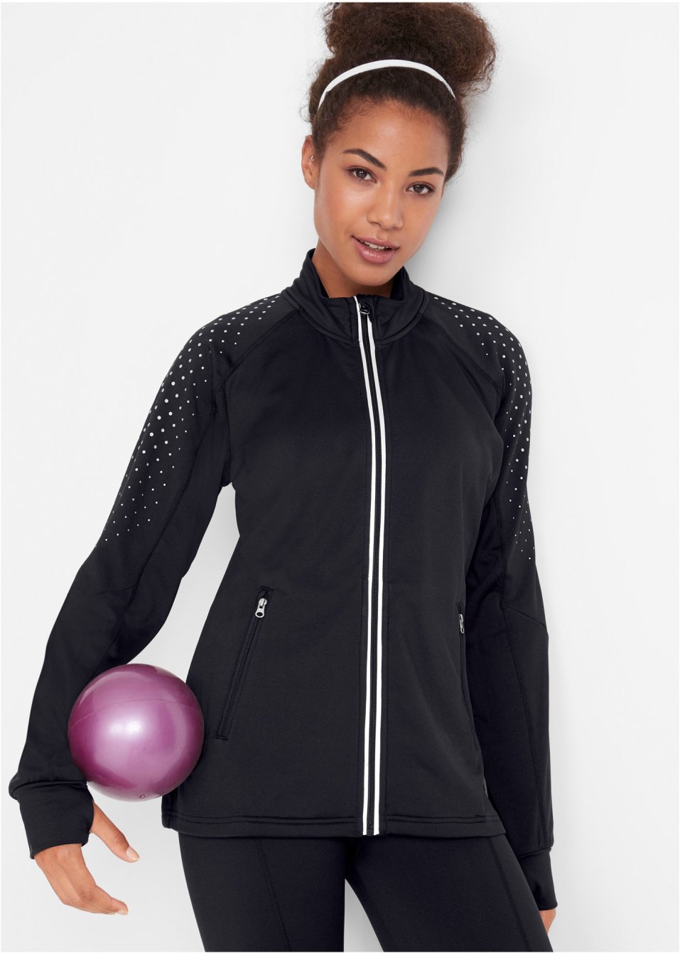 Gilet sweat thermo avec imprimé réfléchissant