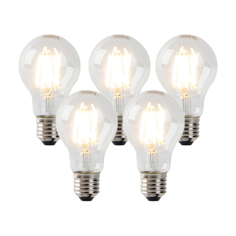 LUEDD Set van 5 dimbare E27 LED lampen helder 7W 806 lm 2700K