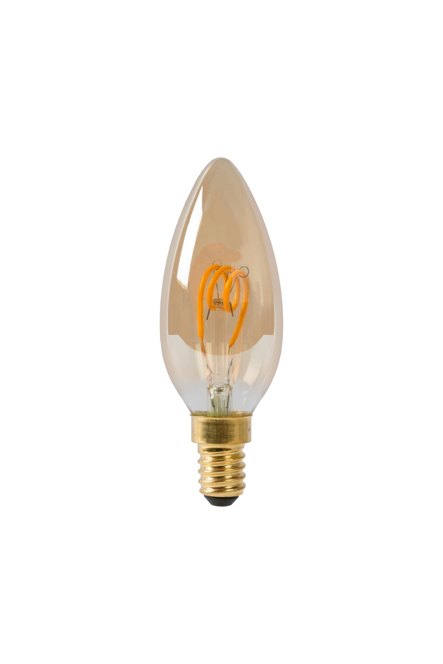 C35 LED lichtbron E14 3W 2200K amber dimbaar