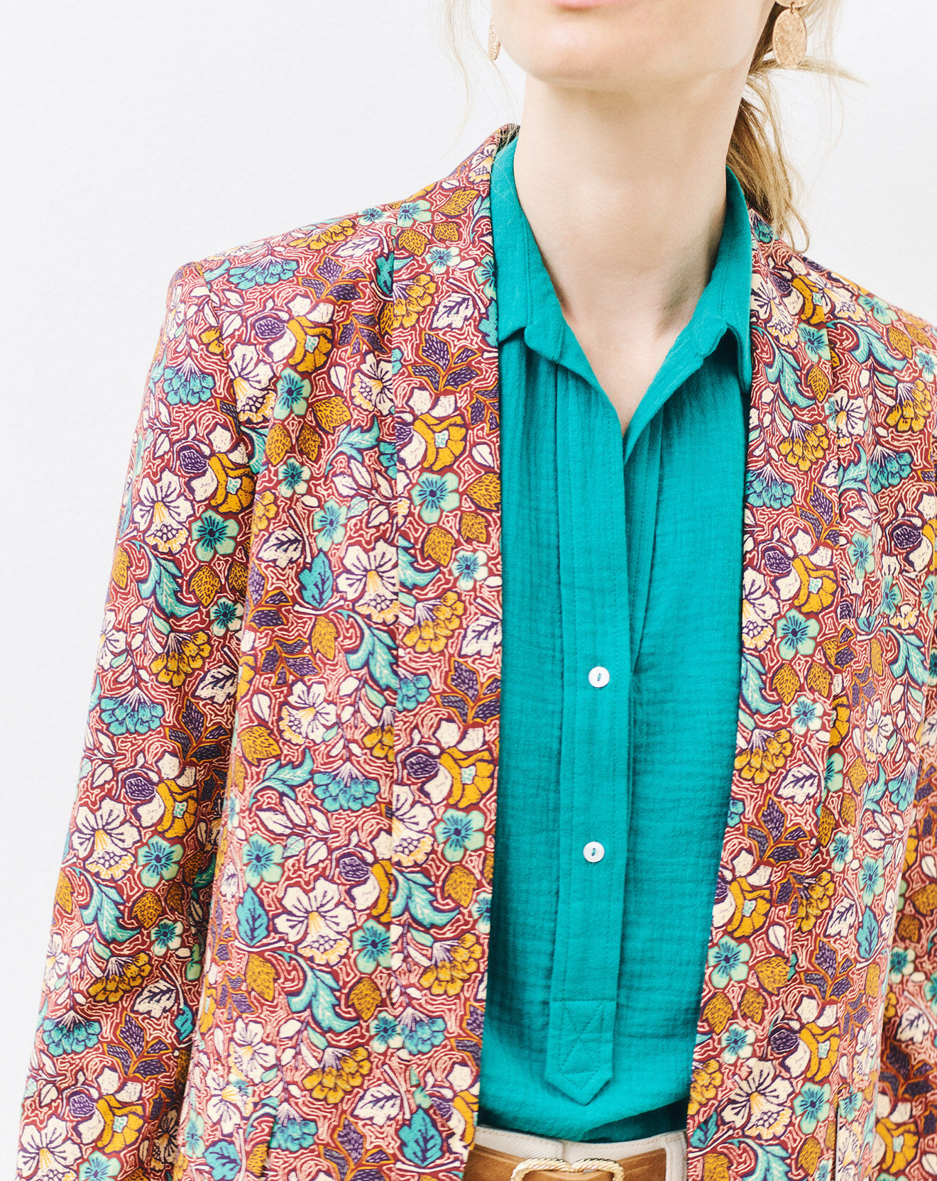 Caroll Blazer Lizzie imprimé chocolat