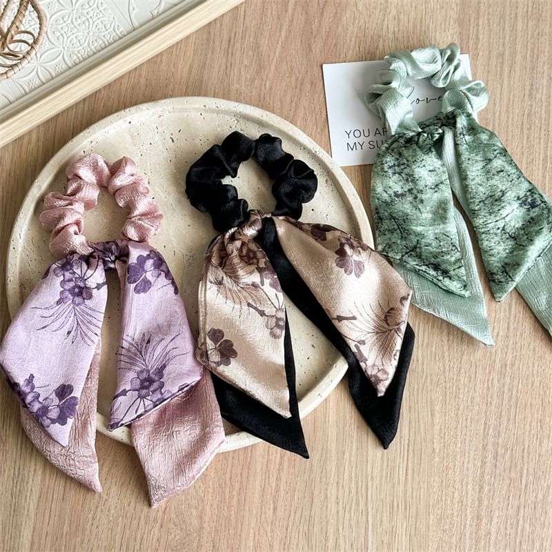 enthice - Print satijnen scrunchie