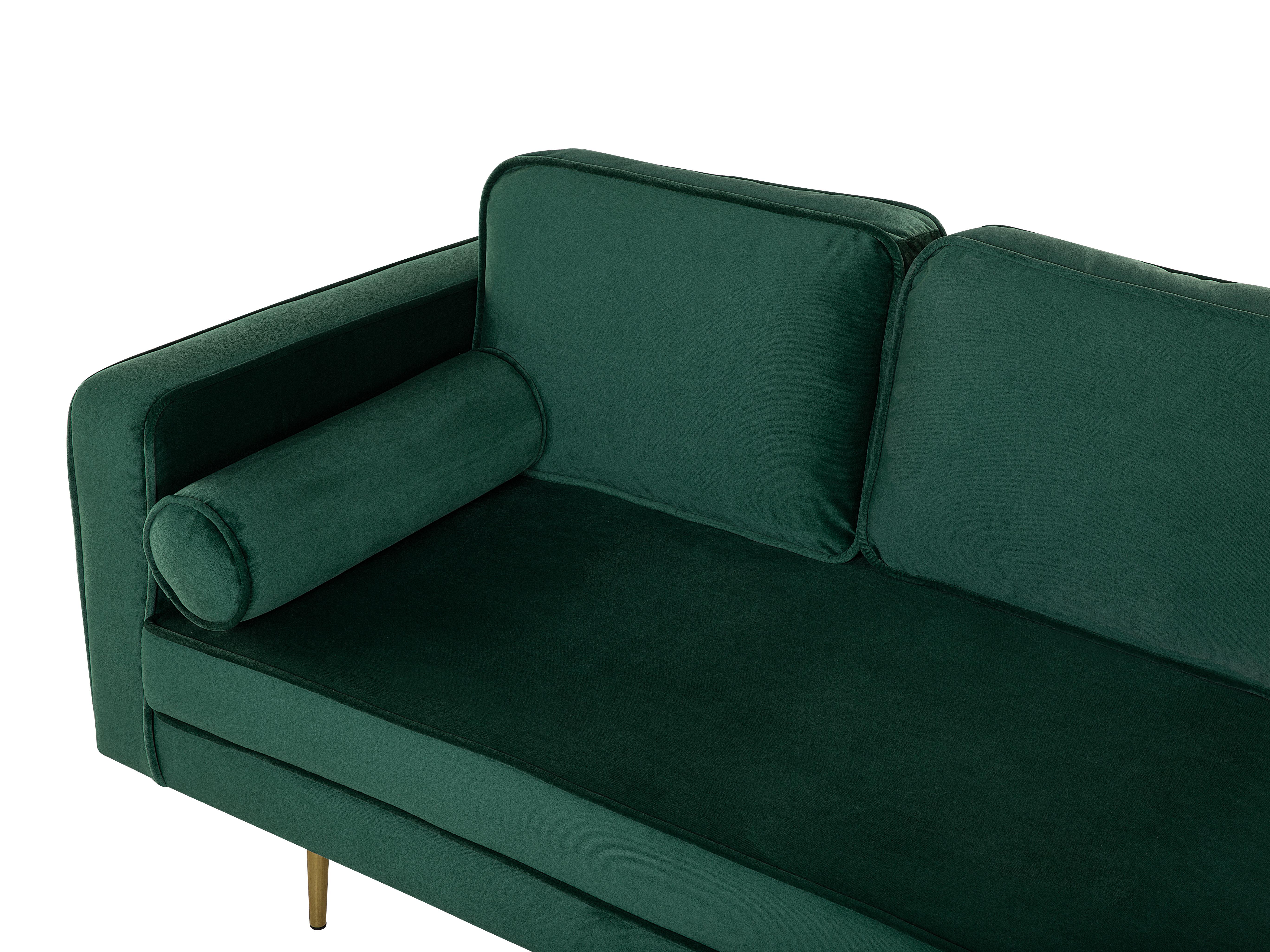 Linkszijdige chaise longue MIRAMAS Fluweel Smaragdgroen