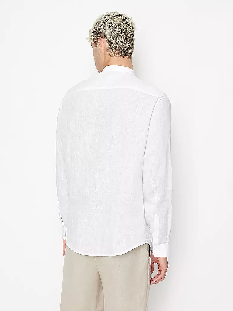 ARMANI EXCHANGE Leinenhemd Regular Fit  weiss