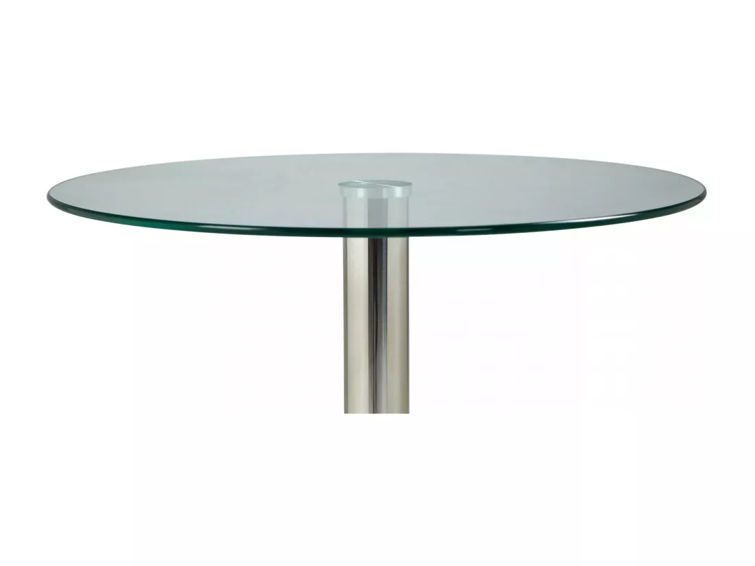 Table d'appoint - rond Ø 60 cm - Bois - Verre clair - Glastisch