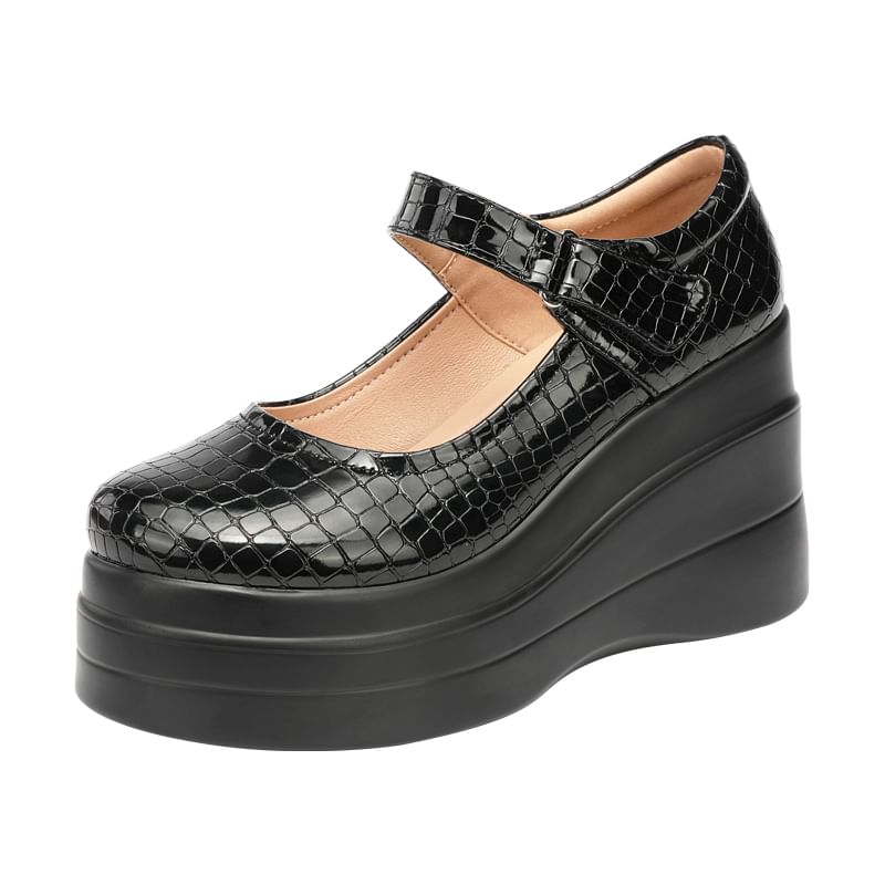 Obelie - Mary Jane pumps met plateauzool en sleehak