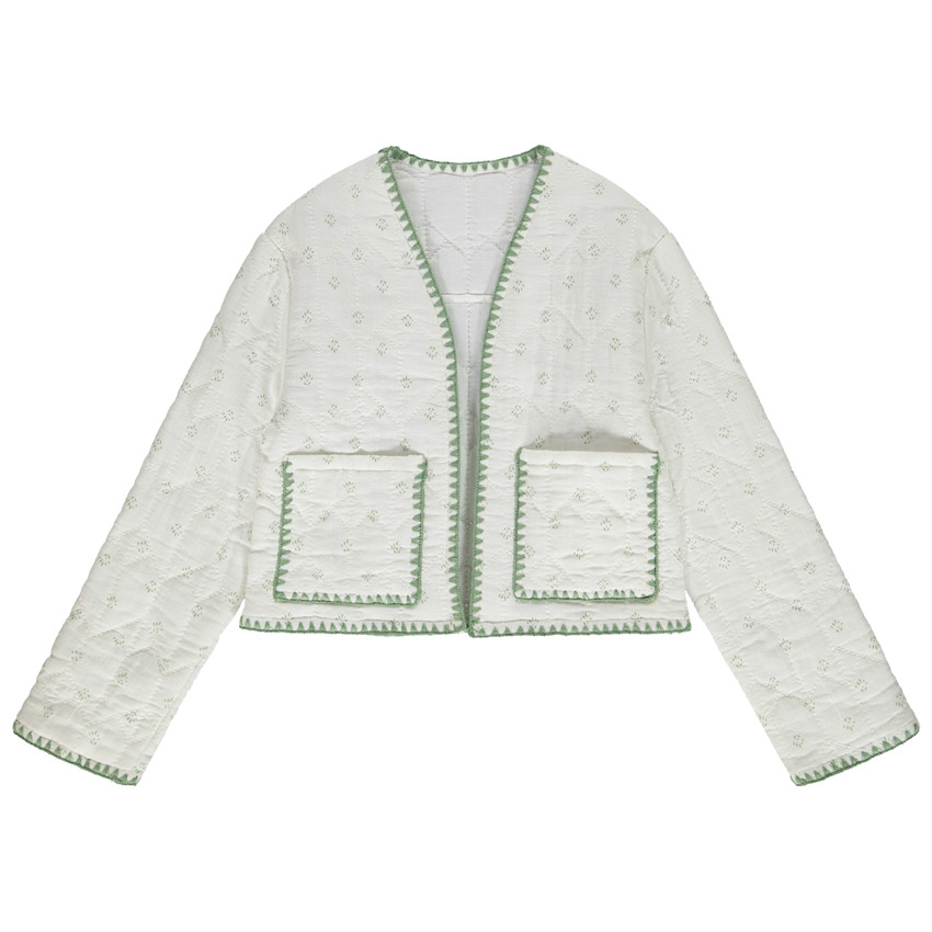Cardigan matelassé et imprimé à surpiqûres pour fille
