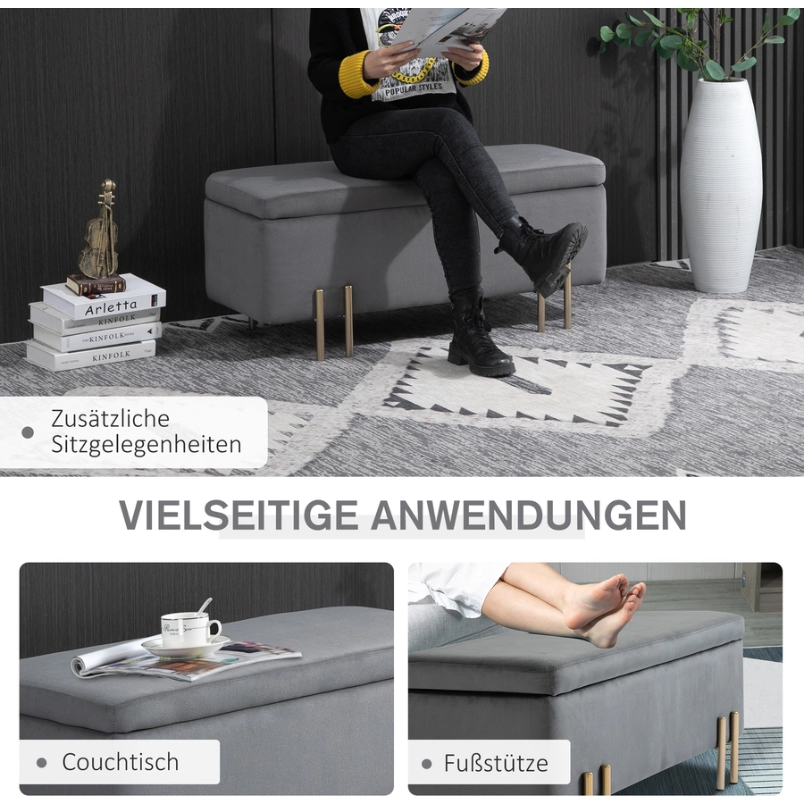 HOMCOM Sitzbank im elegantem Design dunkelgrau