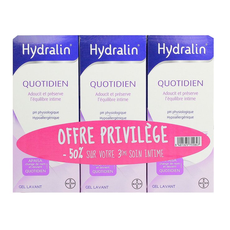 Quotidien gel lavant 3x200ml (-50% sur le 3ème)