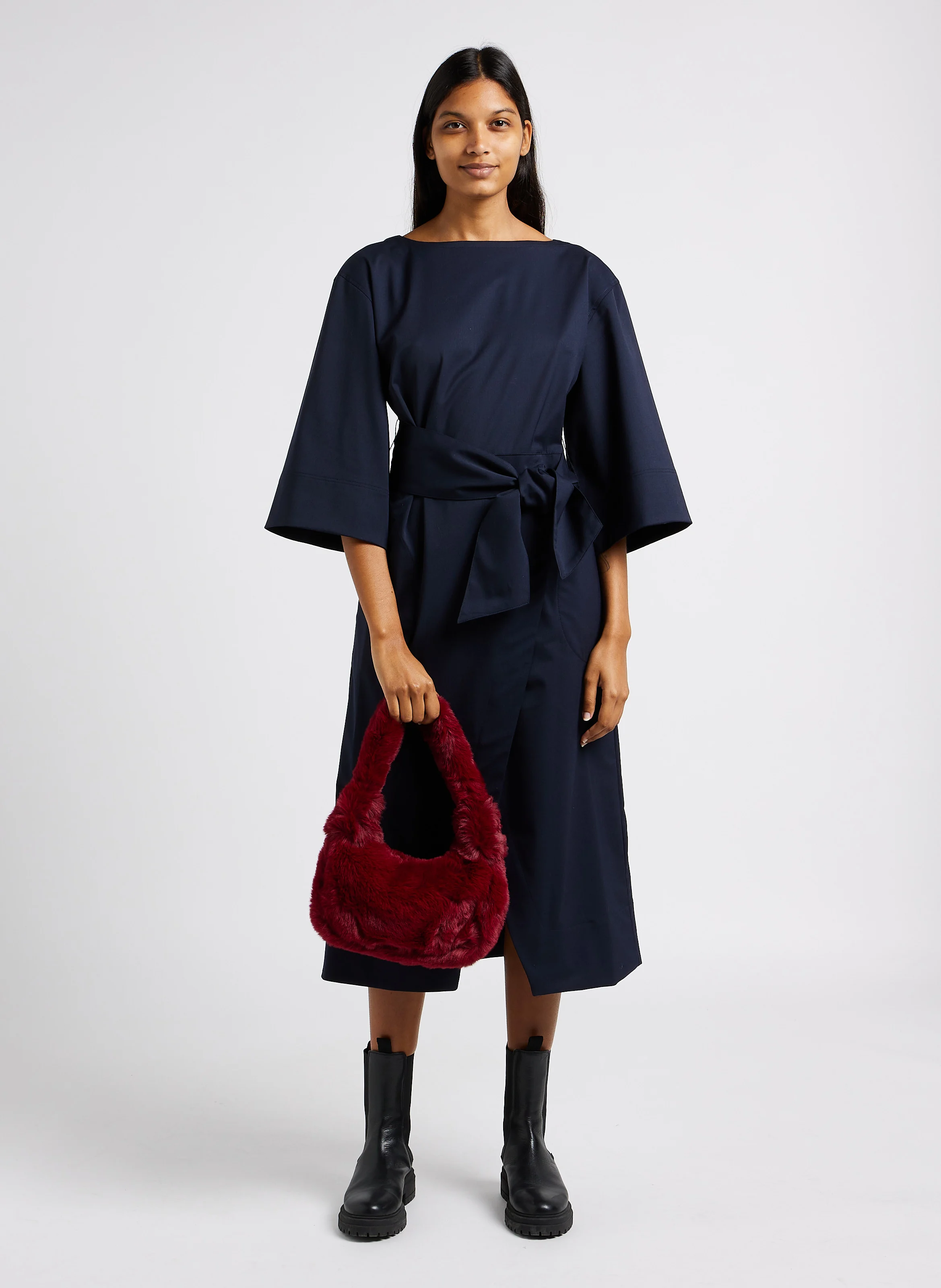 AVA - Sac en fourrure synthétique| Rouge