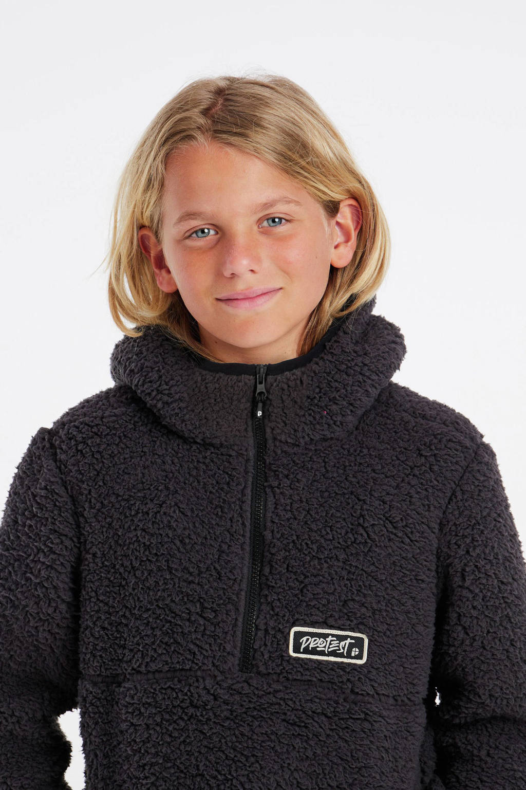 Protest teddy hoody Prtpetrel JR antraciet