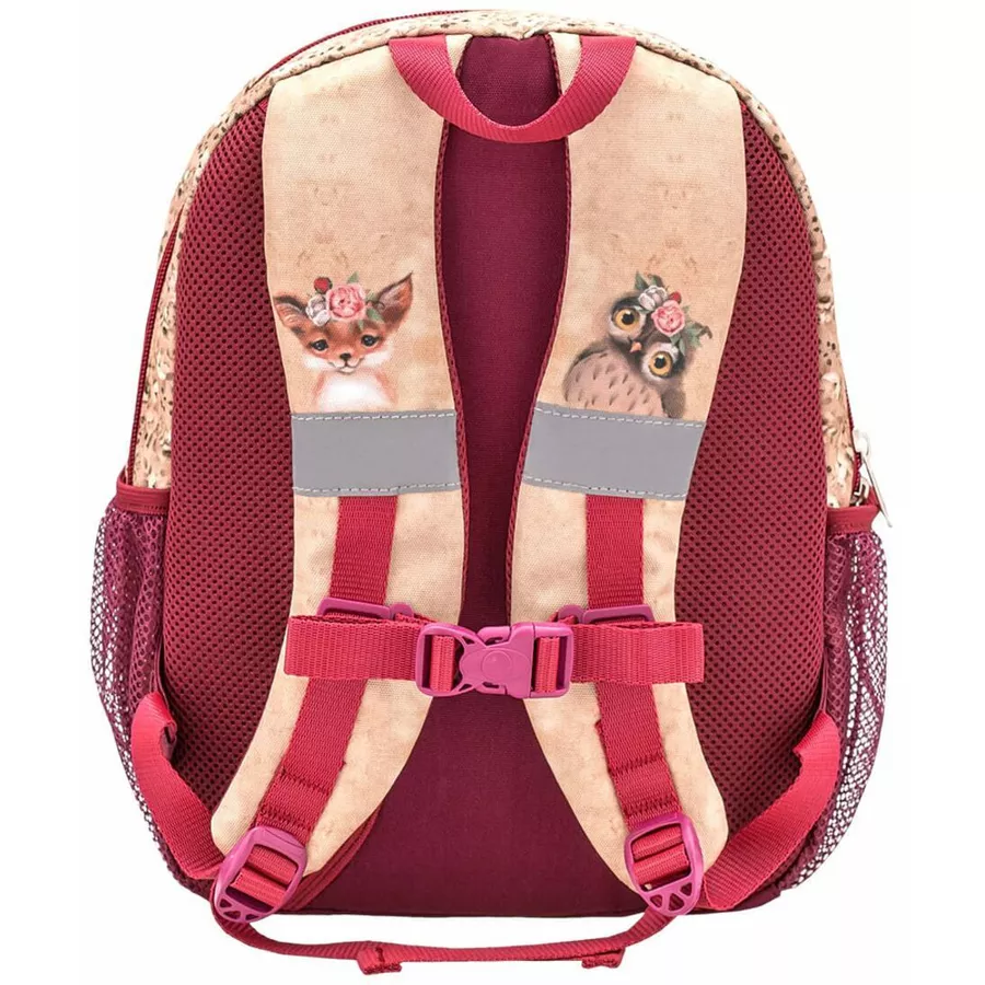 Belmil Kindergartenrucksack Kiddy Plus Kindergartenrucksack für 3-6 Jährige Kinder mit Brustgurt Animal Forest Bambi