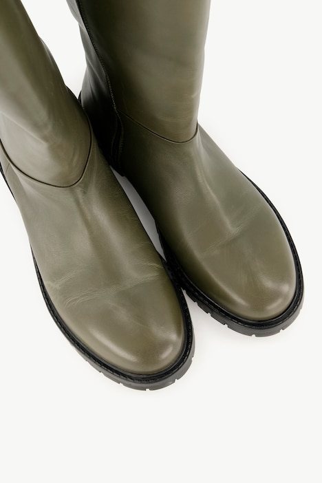 Lederstiefel, XXL-Schaft, Weite H