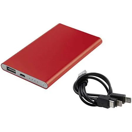 Easy Gifts Powerbank / aus Metall / 4.000 mAH / Farbe: rot