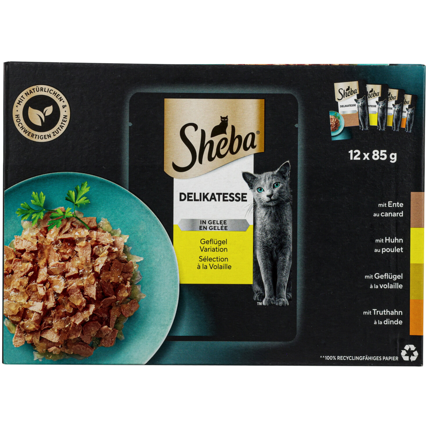 Sheba Delikatesse in Gelée Geflügel Variation 12x85g Beutel