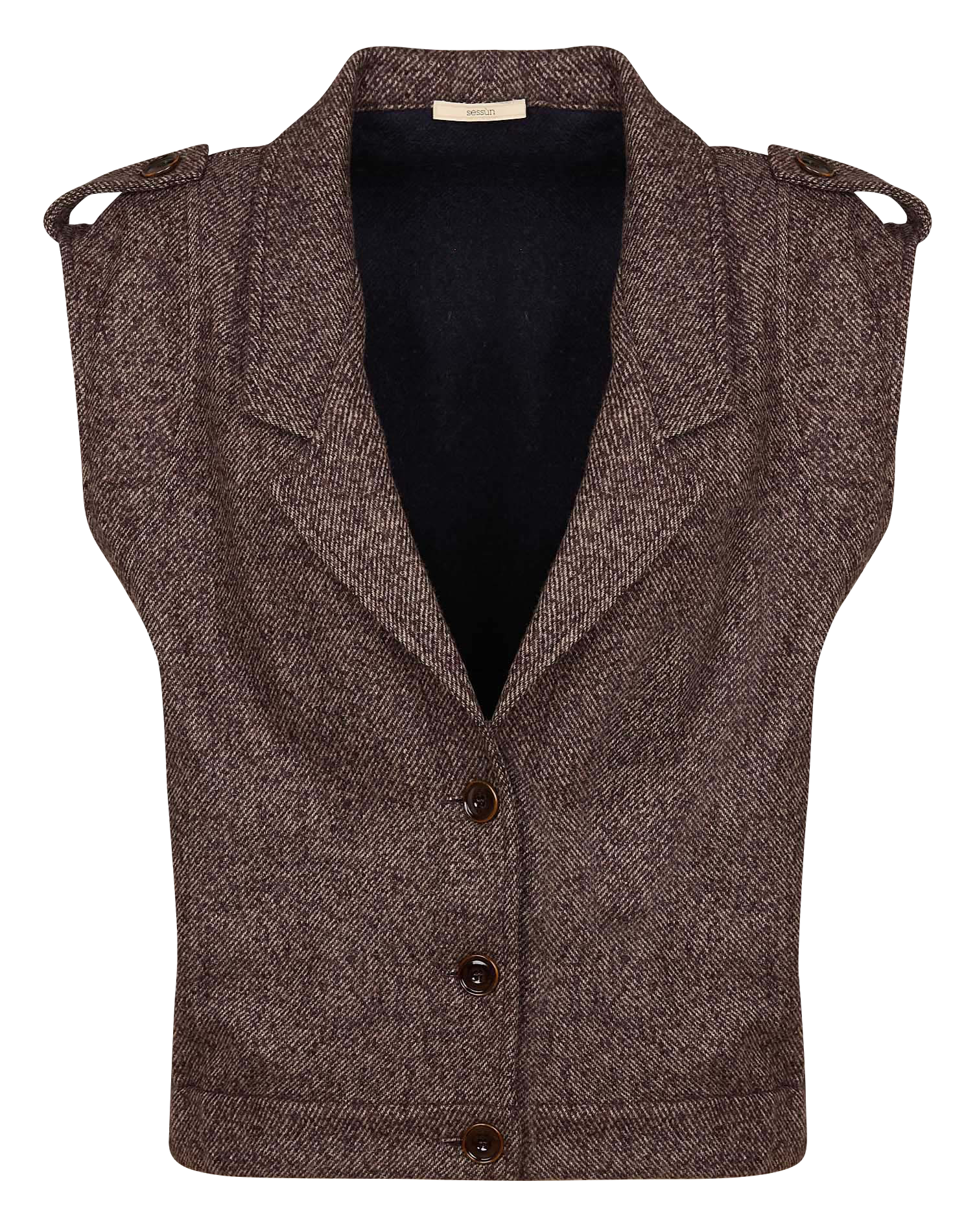 LANDIE JACK - Blouson col tailleur droite| Marron