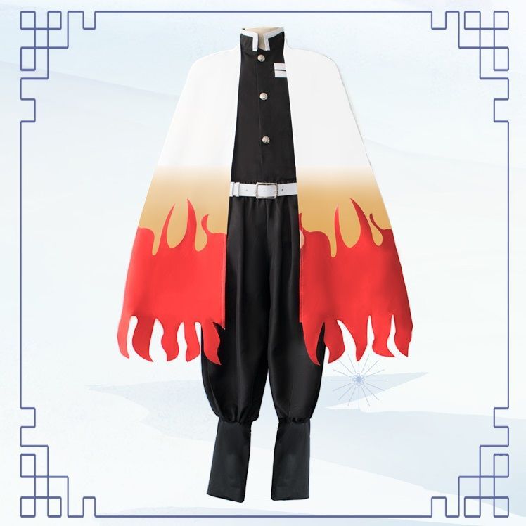 Bloomsoon - Demon Slayer: Kimetsu geen Yaiba Vlam Hashira Kyojuro Rengoku Cosplay Kostuum