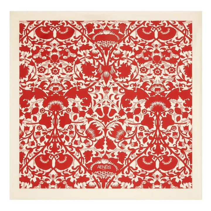 Aeneis Foulard en Soie Mur Floral | Rouge