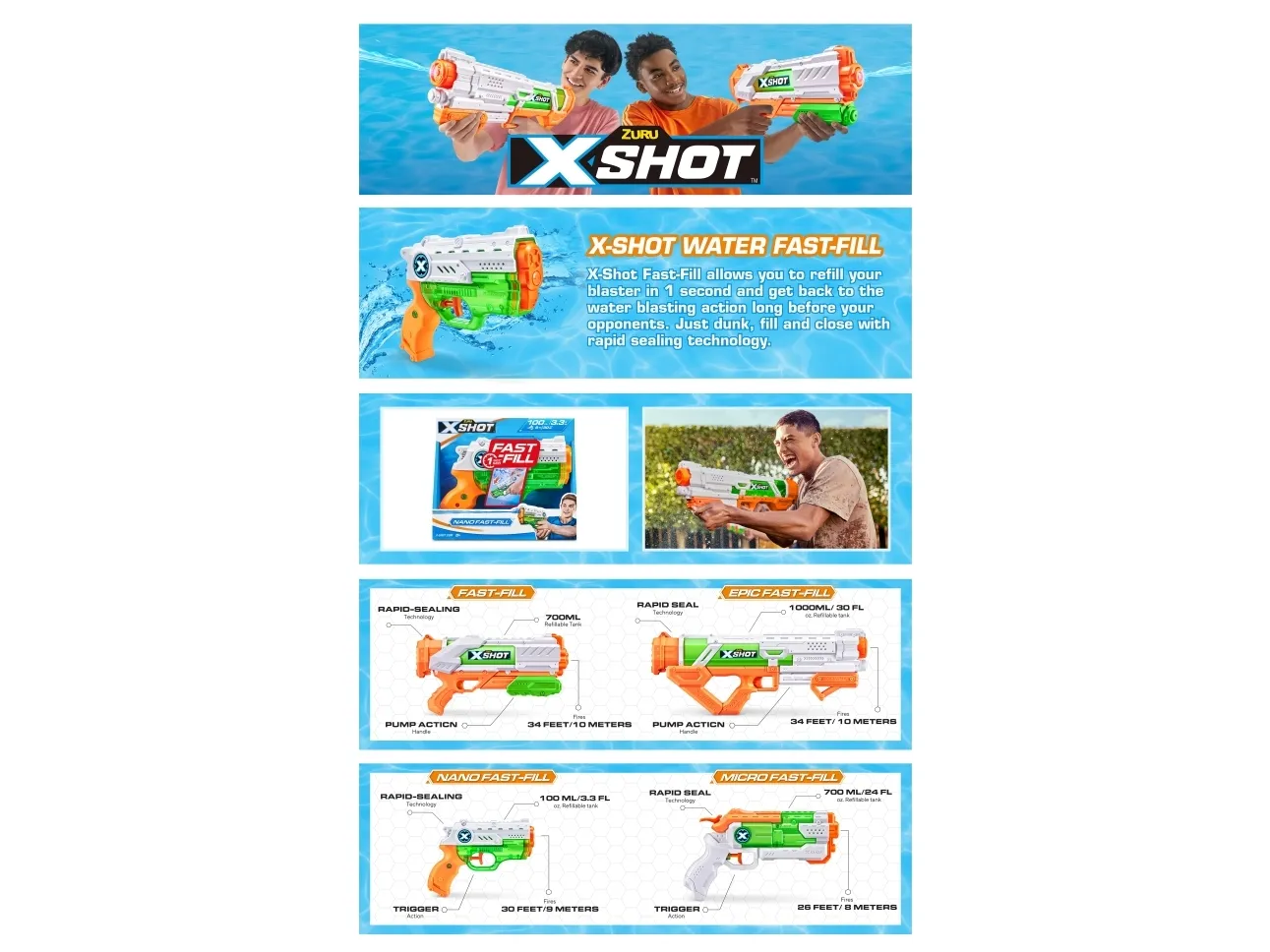 XSHOT 56333, Vandpistol, Flerfarvet, 5 År, 1 stk